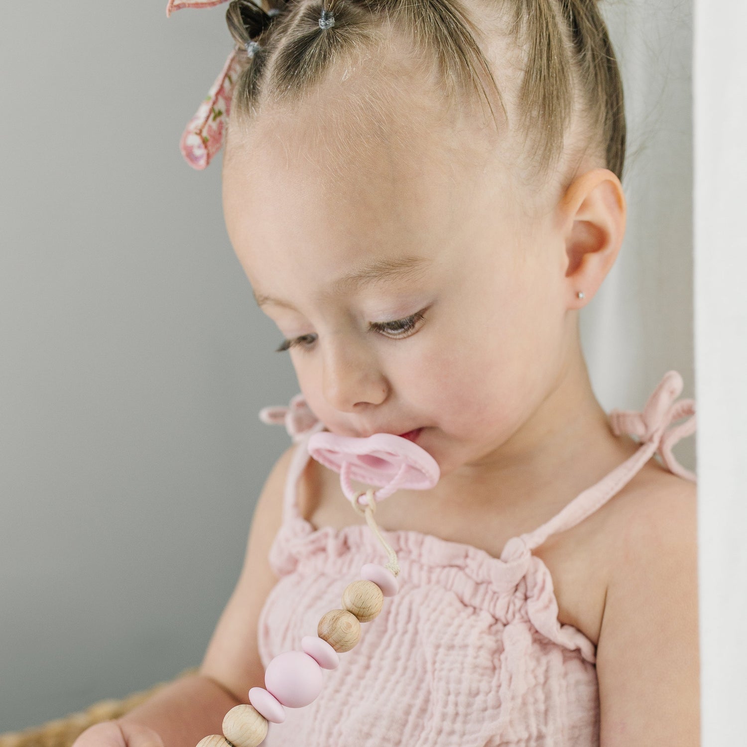 Metal-Free Beaded Silicone and Beech Wood Pacifier Clips