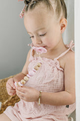Metal-Free Beaded Silicone and Beech Wood Pacifier Clips