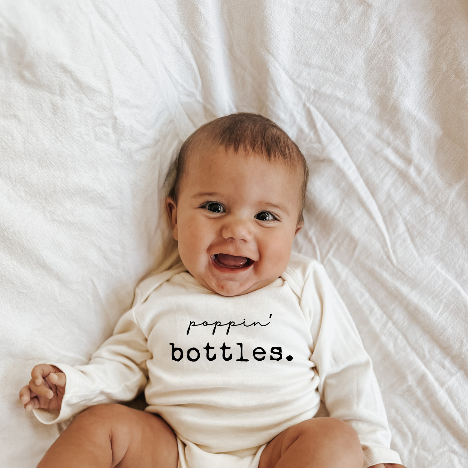 Poppin Bottles Organic Baby Bodysuit Long Sleeve