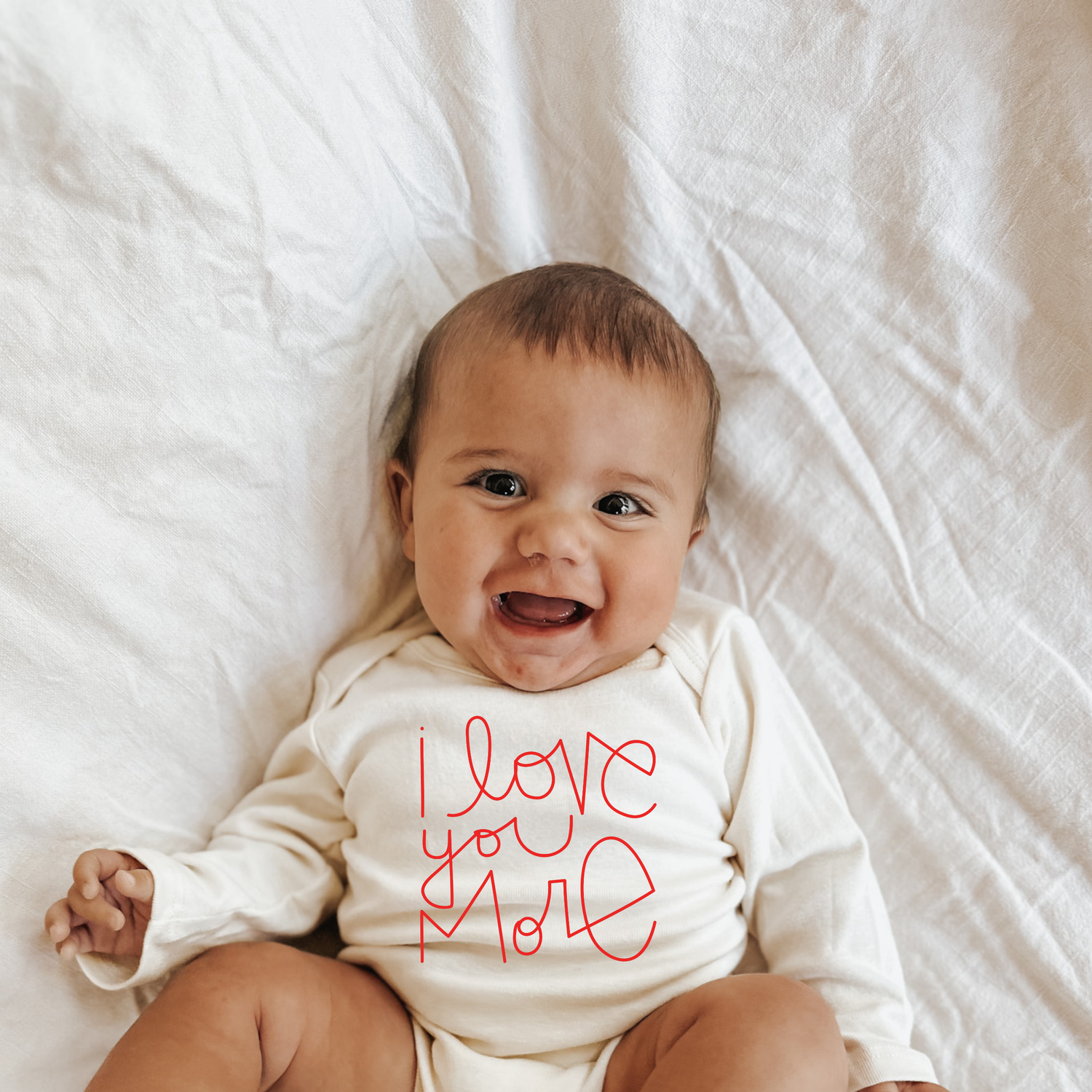 I Love You More - Long Sleeve Organic Baby Bodysuit