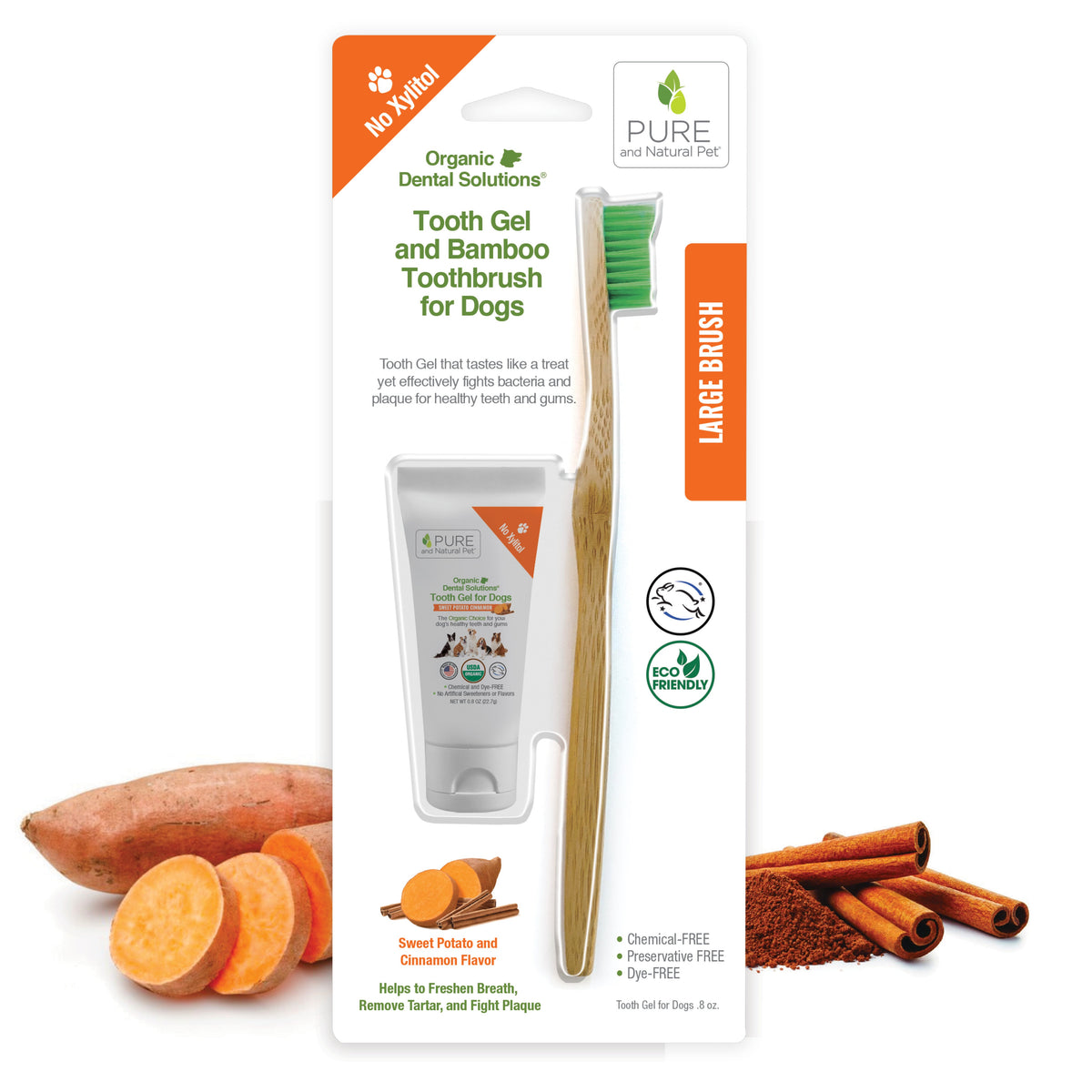 Tooth Gel and Bamboo Toothbrush for Large Dogs - Organic Dental Solutions®