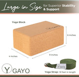 Sustainable Large Cork Yoga Blocks & Strap Set
