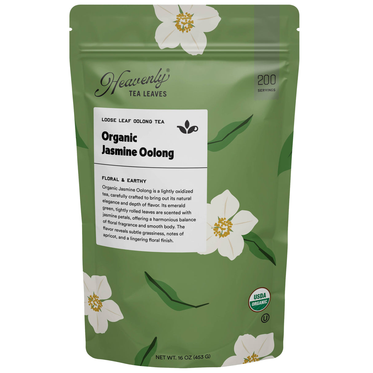 Organic Jasmine Oolong, Bulk Loose Leaf Oolong Tea, 16 Oz.