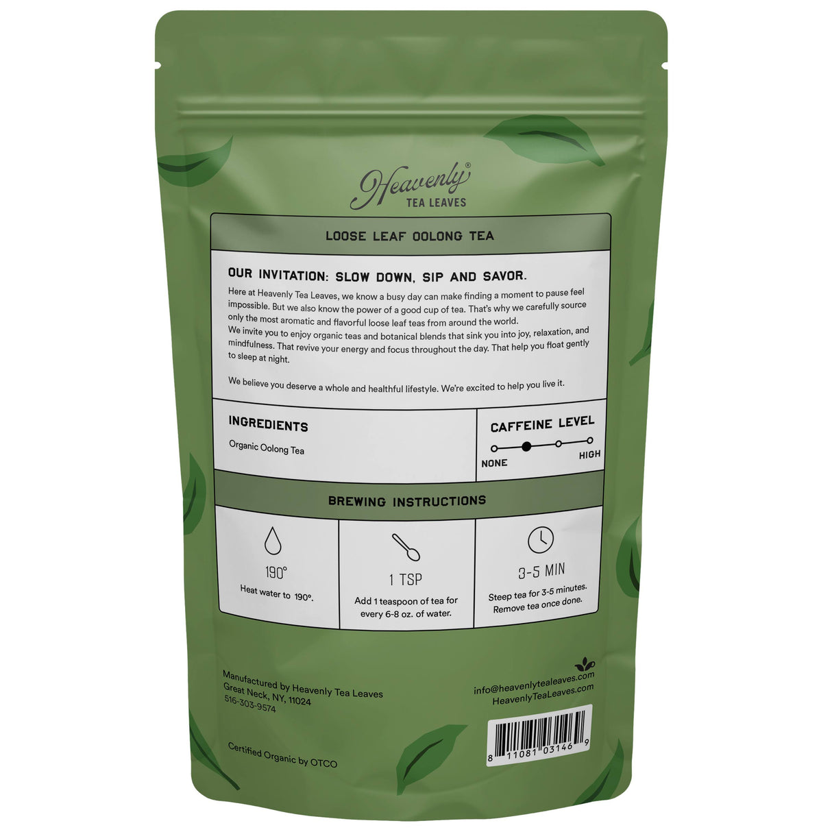 Organic Jasmine Oolong, Bulk Loose Leaf Oolong Tea, 16 Oz.