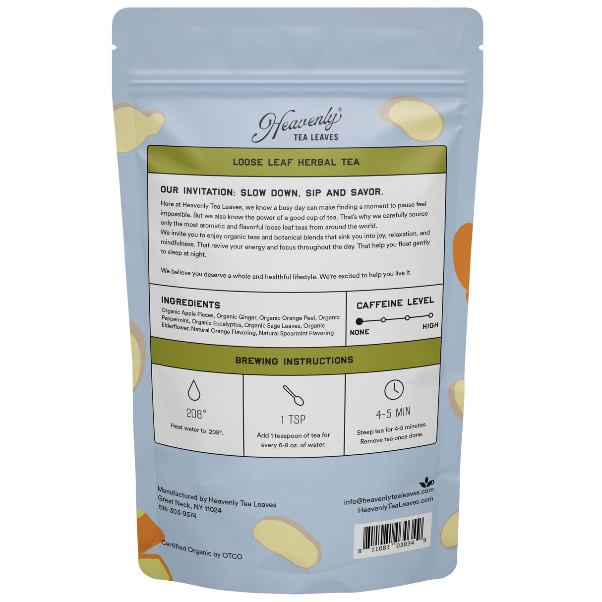 Organic Refresh, Bulk Loose Leaf Herbal Tisane, 16 Oz.