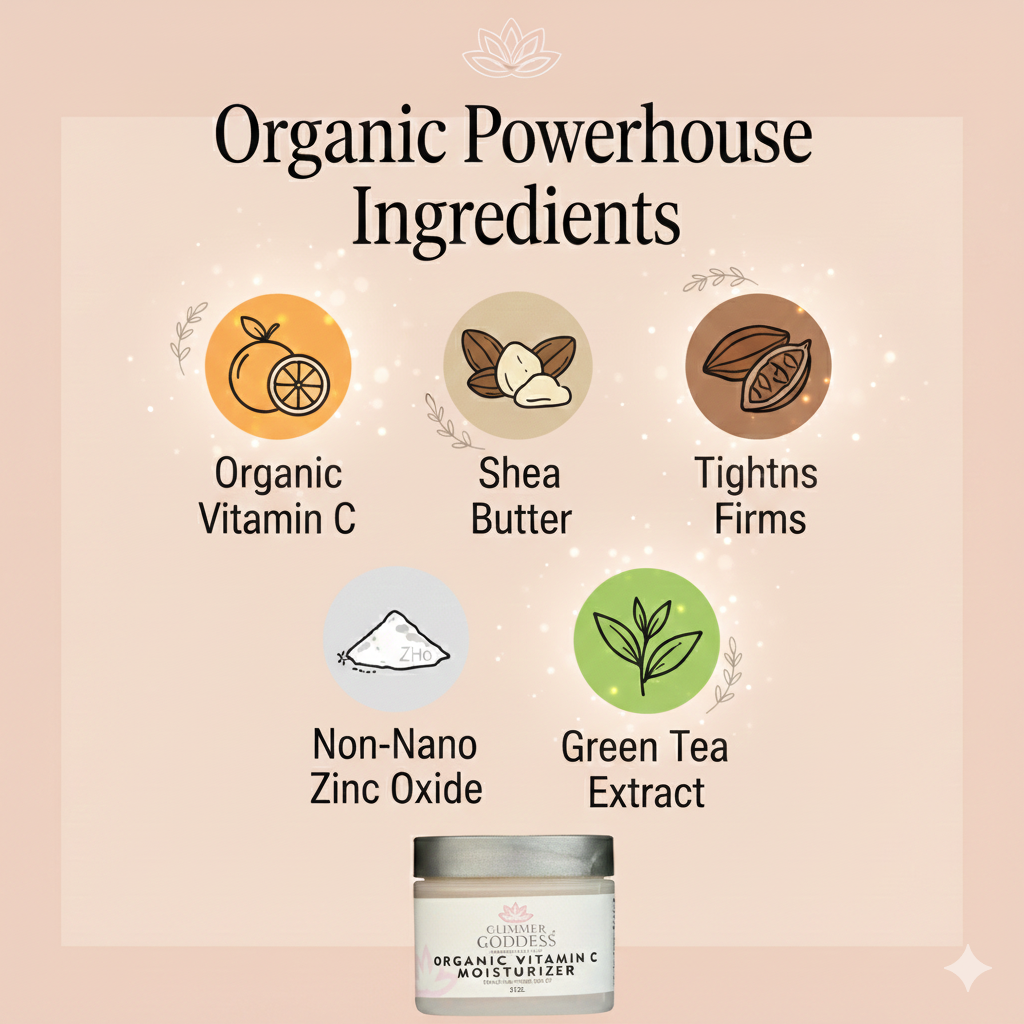 Organic Vitamin C Face Cream Reef-Safe SPF 30 - Brightens and Tightens Skin