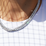 Lab Grown White Sapphire Tennis Necklace - 22ct