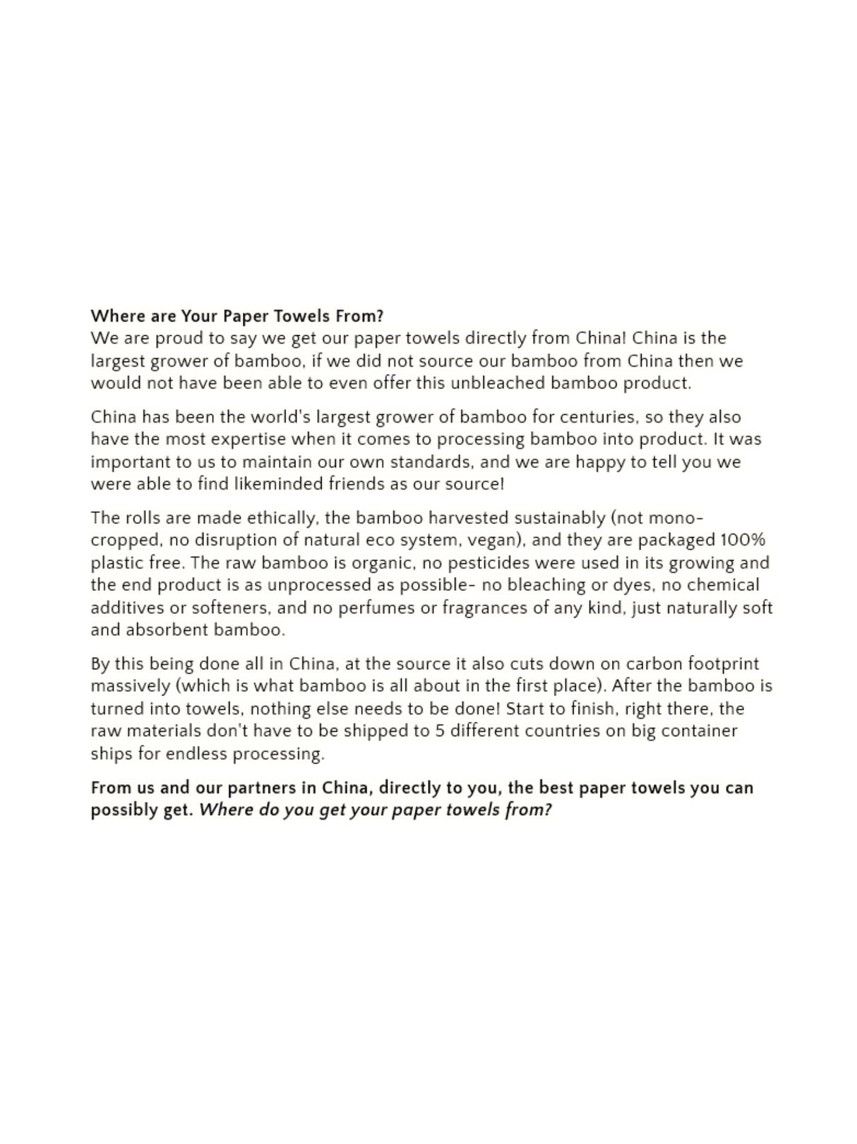 Panda Eco Paper | Bamboo Paper Towels