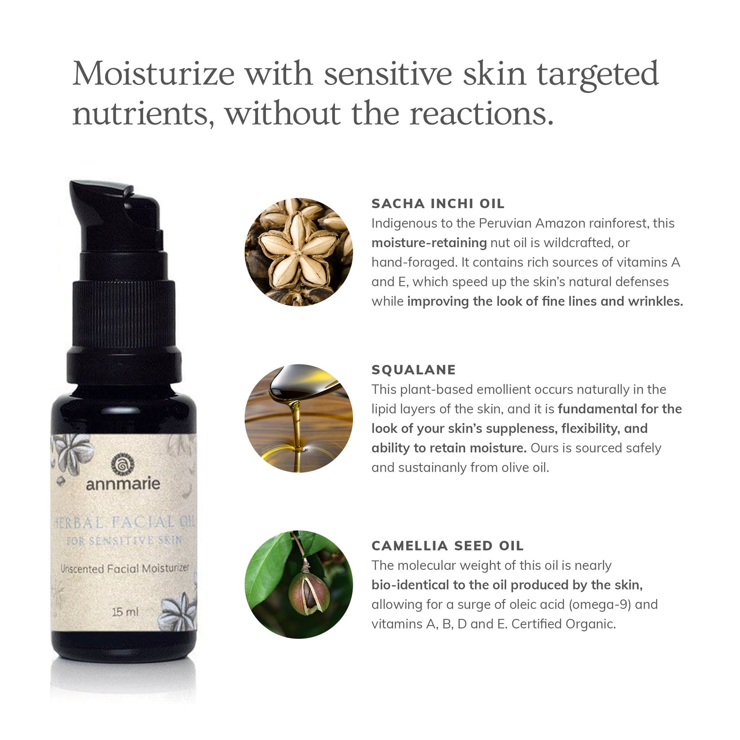 Herbal Facial Oil for Sensitive Skin (15ml)- Collective