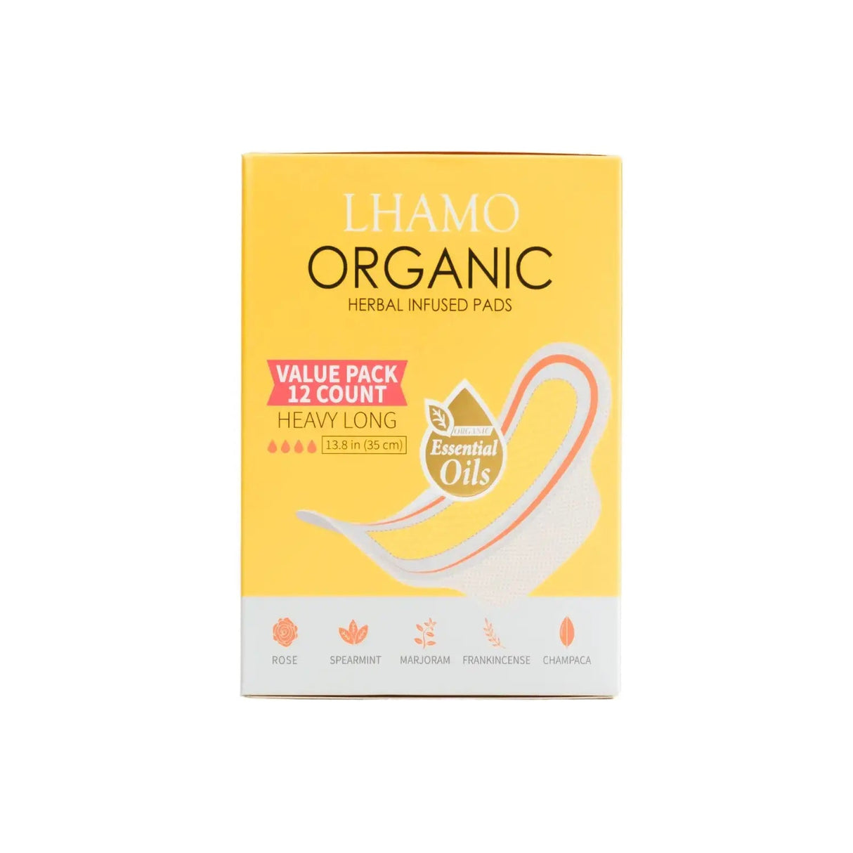 Pure Care Organic Herbal Infused Pads - Heavy Long