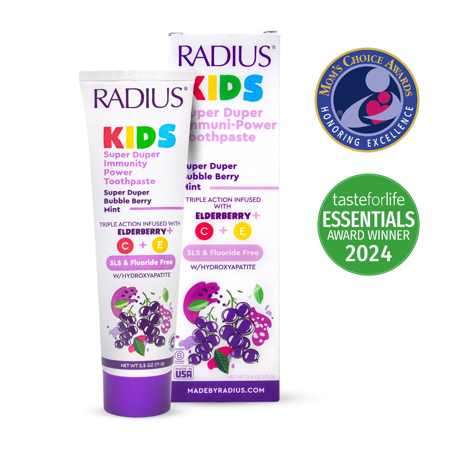 Super Duper Immune Support Toothpaste in Bubble Berry Mint
