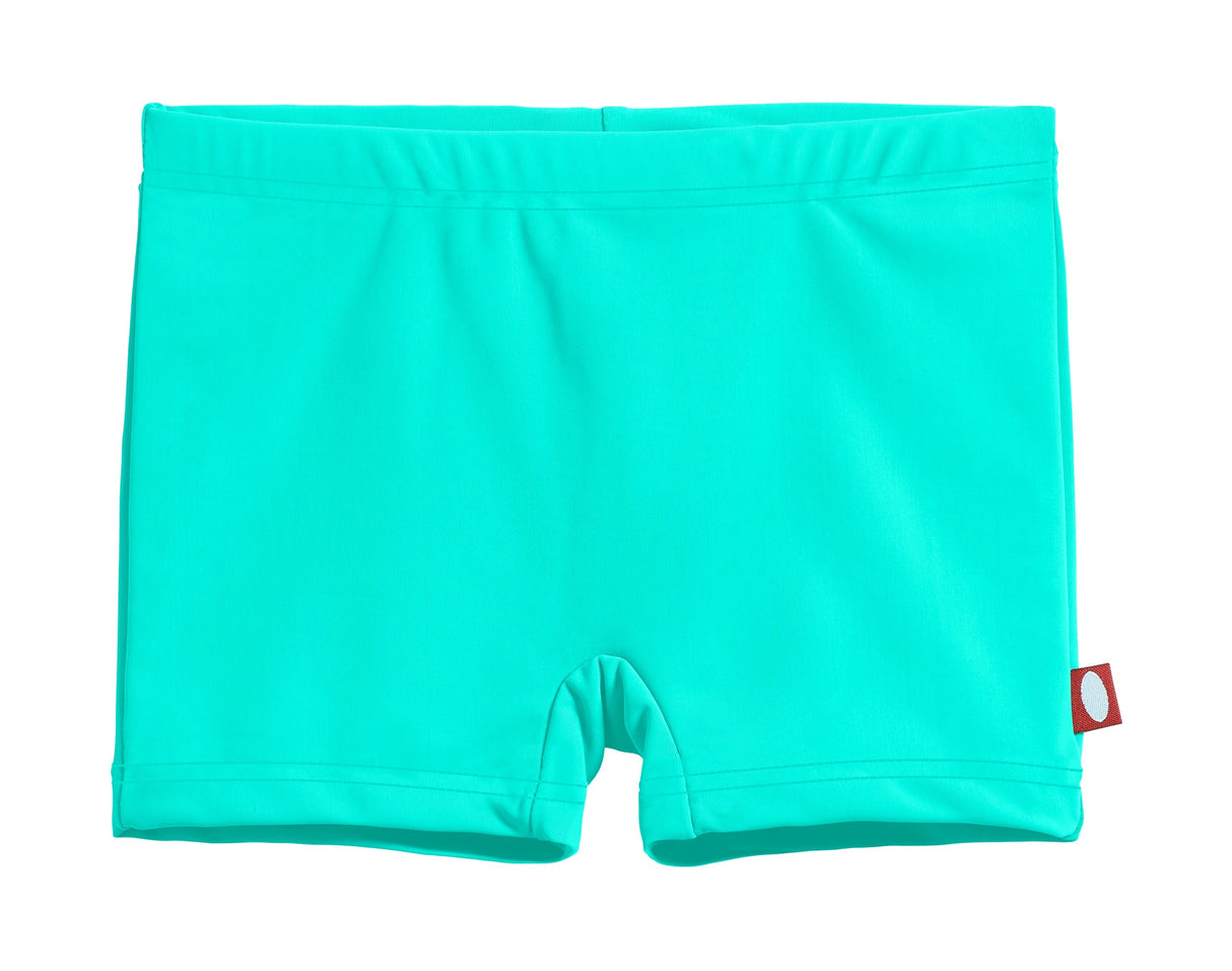 Girls Recycled Nylon UPF 50+ Swim Boy Shorts | Aqua