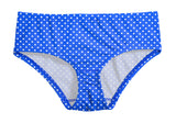 Girls UPF 50+ Printed Swim Briefs  | Sedona Blue w- White Polka Dot