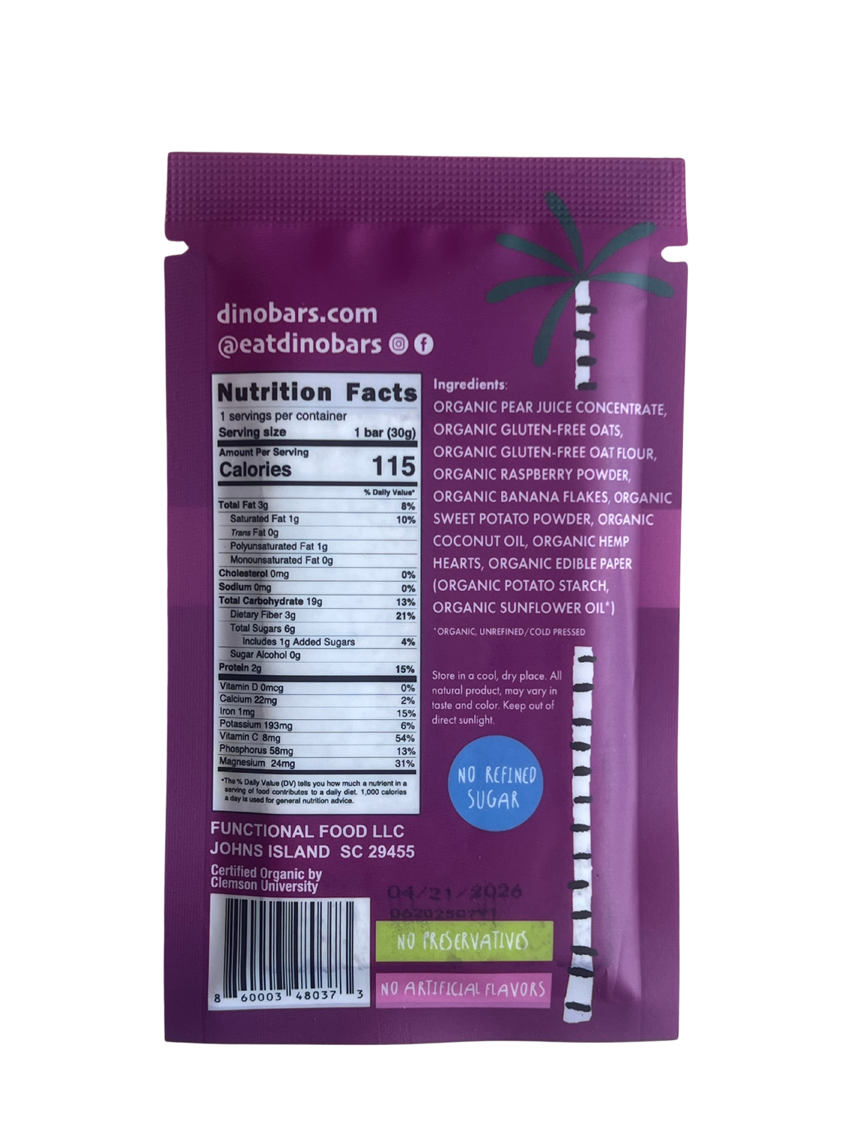 Sweet Potato Raspberry Bar