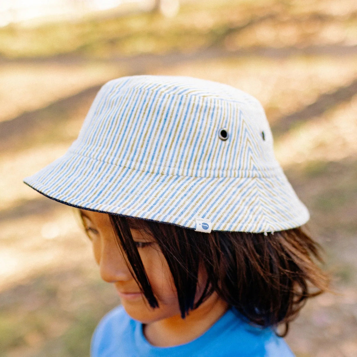 Reversible Bucket Hat - Driftwood Stripe & Denim