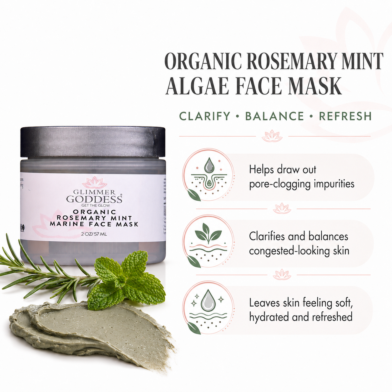 Organic Rosemary Mint Algae Face Mask