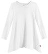 Girls Soft Cotton Jersey Long Sleeve Shark Bite Tunic | White