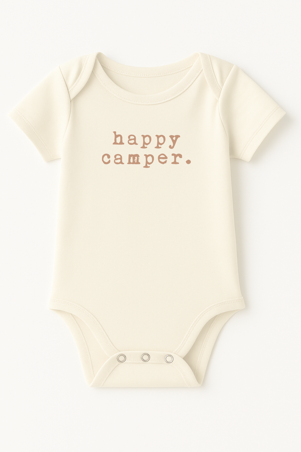 Happy Camper Clay Organic Cotton Baby Bodysuit Short Sleeve