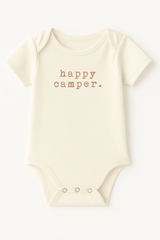Happy Camper Clay Organic Cotton Baby Bodysuit Short Sleeve