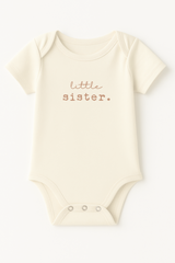Little Sister Clay Organic Cotton Short Sleeve Baby Bodysuit