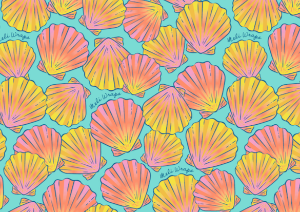 Beeswax Food Wrap - Sunrise Shell Print