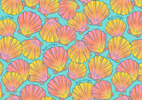 Beeswax Food Wrap - Sunrise Shell Print