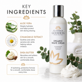 Glimmer Goddess’ Best Organic Shave Cream with Aloe, Coconut Oil, & Shea Butter