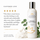 Glimmer Goddess’ Best Organic Shave Cream with Aloe, Coconut Oil, & Shea Butter