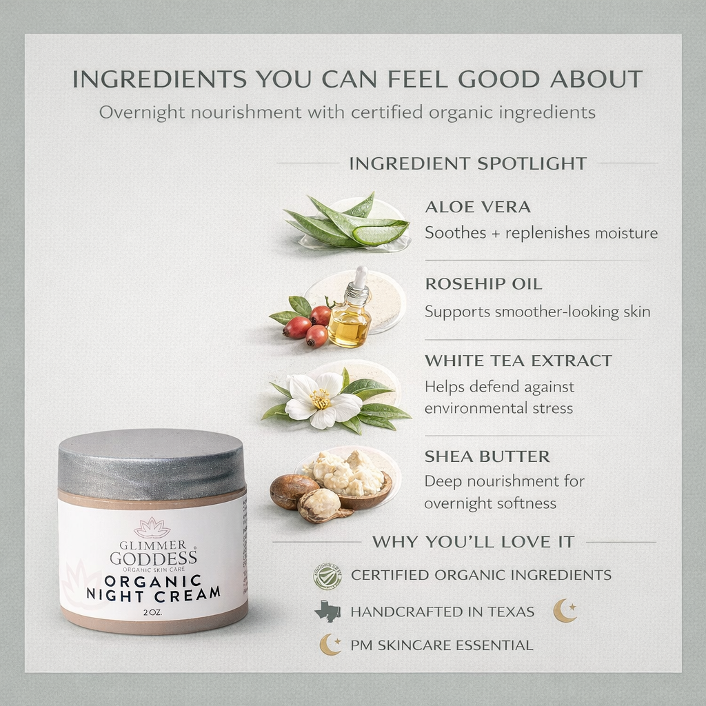 Organic Skin Renewal Night Face Cream - Hydrates & Lifts