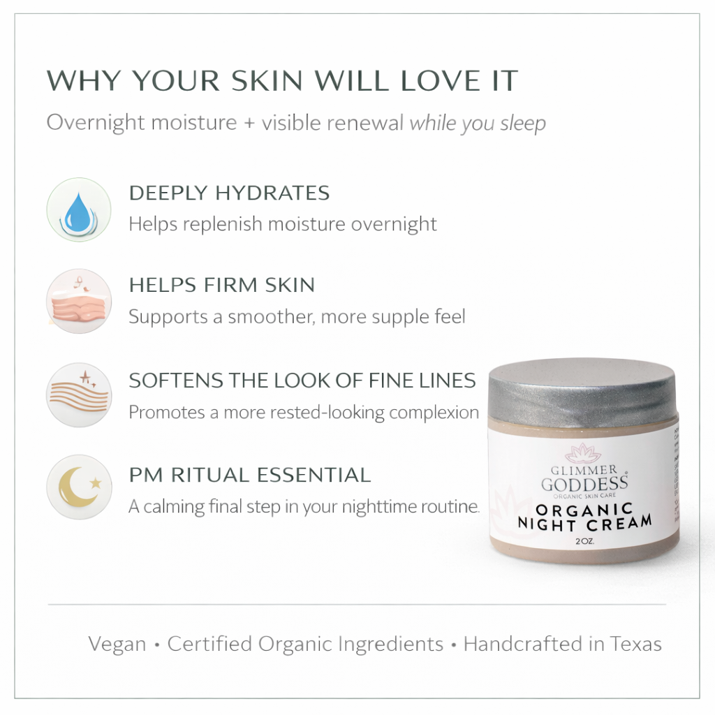 Organic Skin Renewal Night Face Cream - Hydrates & Lifts