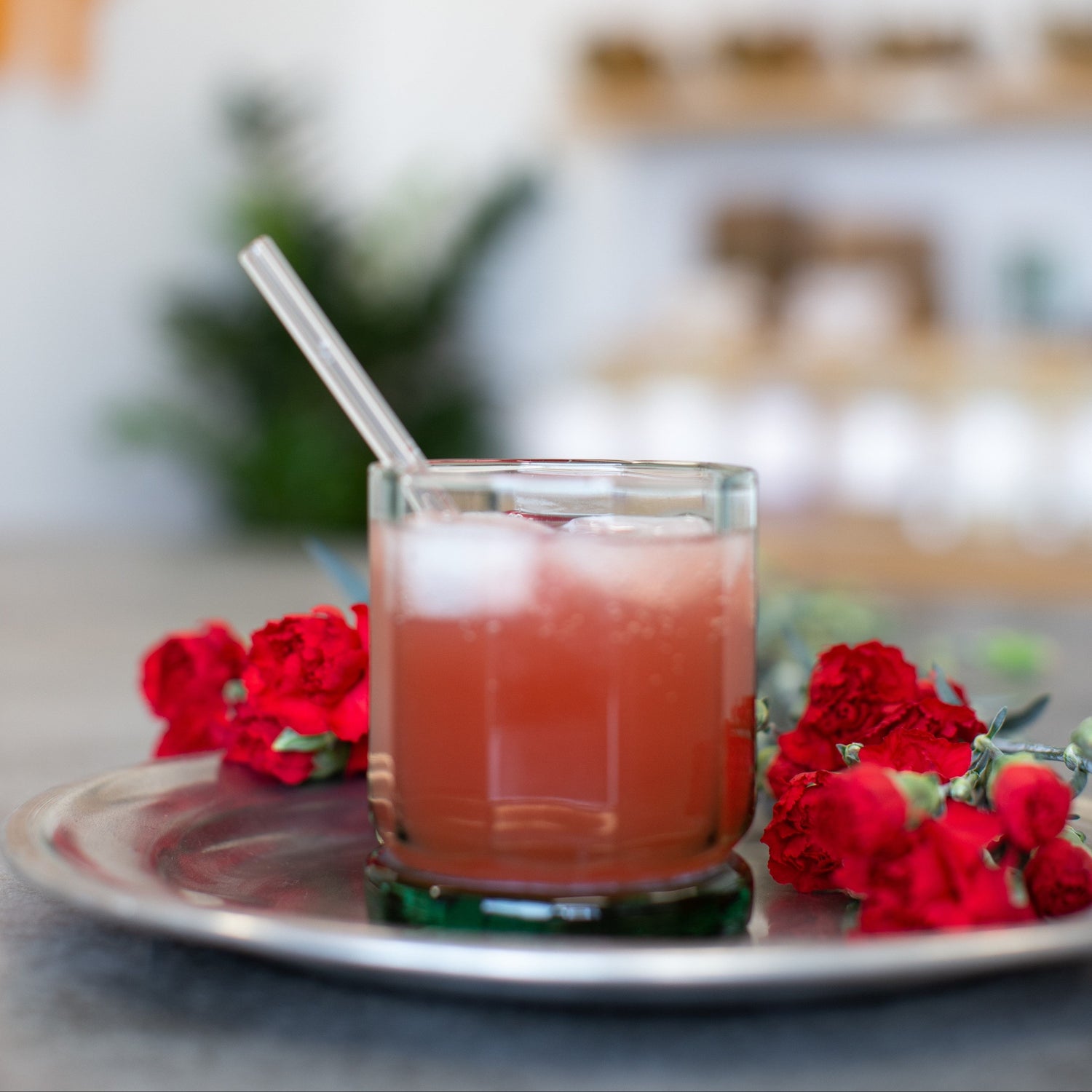 Skinny 6" Glass Cocktail Straw Set - Iridium
