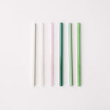 Skinny 6" Glass Cocktail Straw Set - Palm