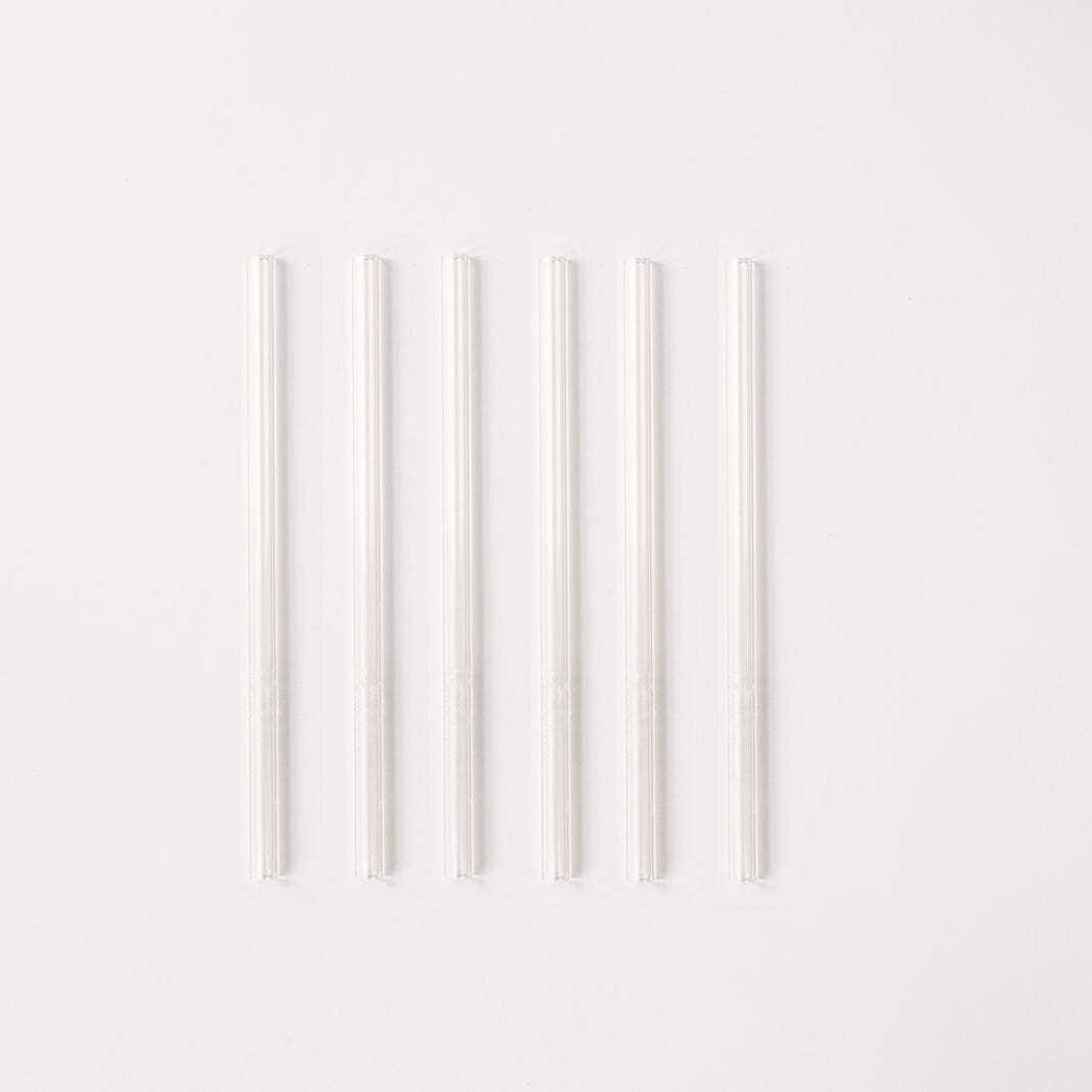 Skinny 6" Glass Cocktail Straw Set - Air
