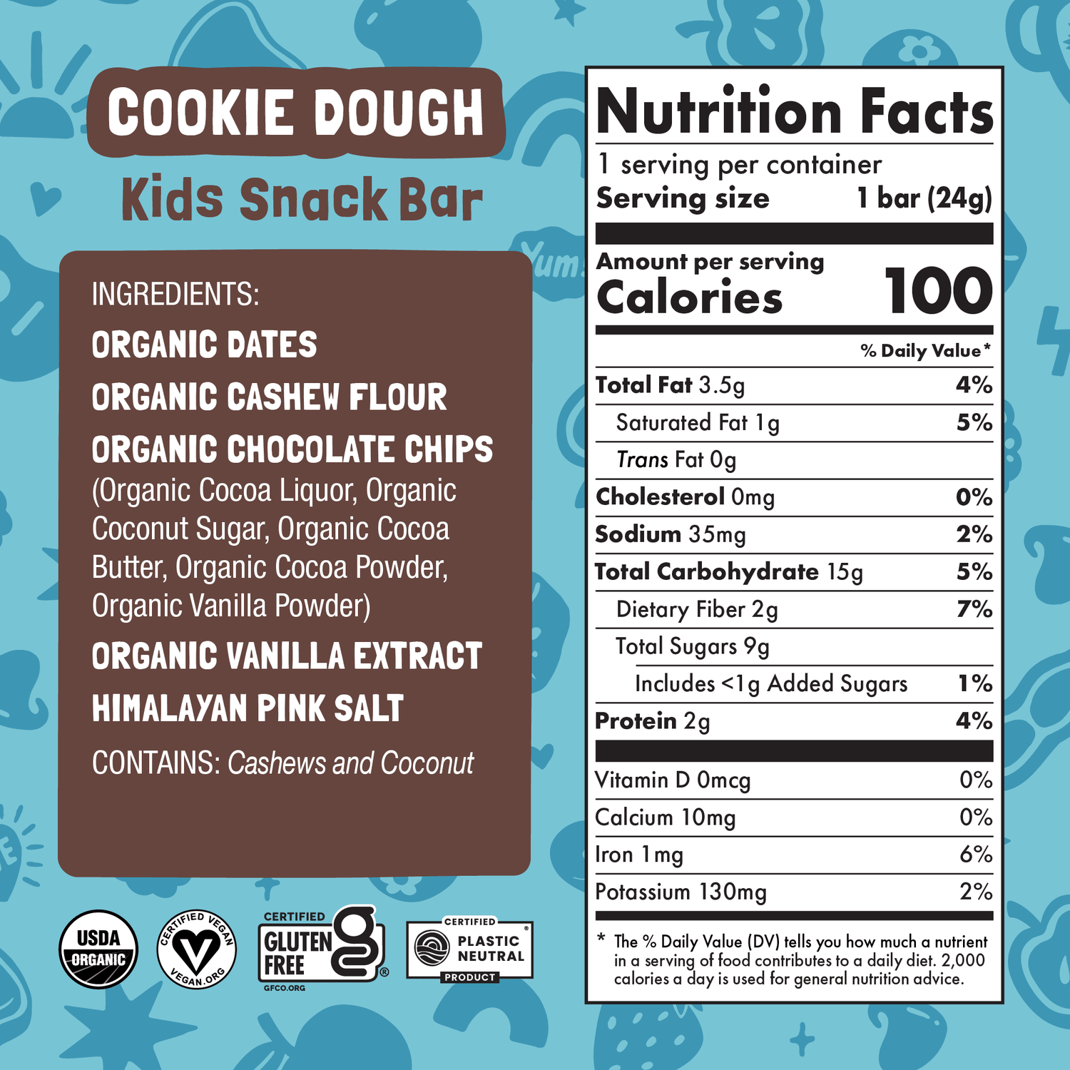 Skout Organic Cookie Dough Kids Bar