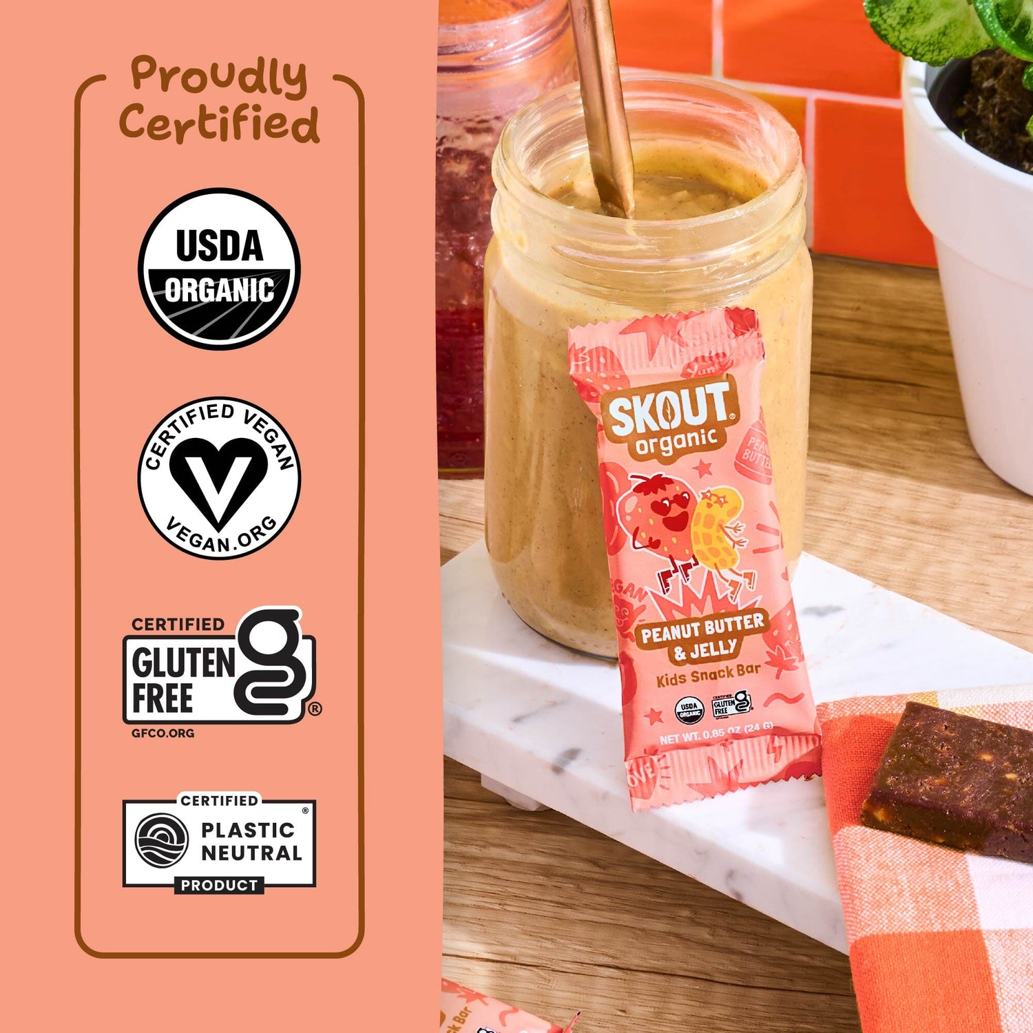 Skout Organic Peanut Butter & Jelly Kids Bar