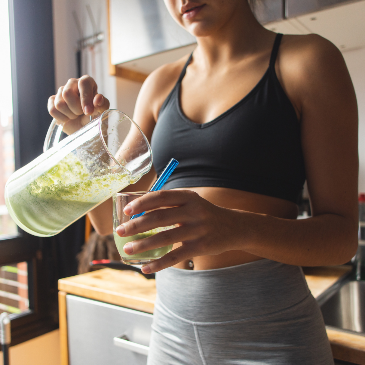 Wide 10" Glass Straw Set - Seaglass