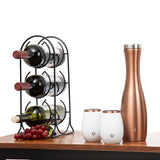 Stainless Steel Carafe and Wine Glass Set, Gold and White