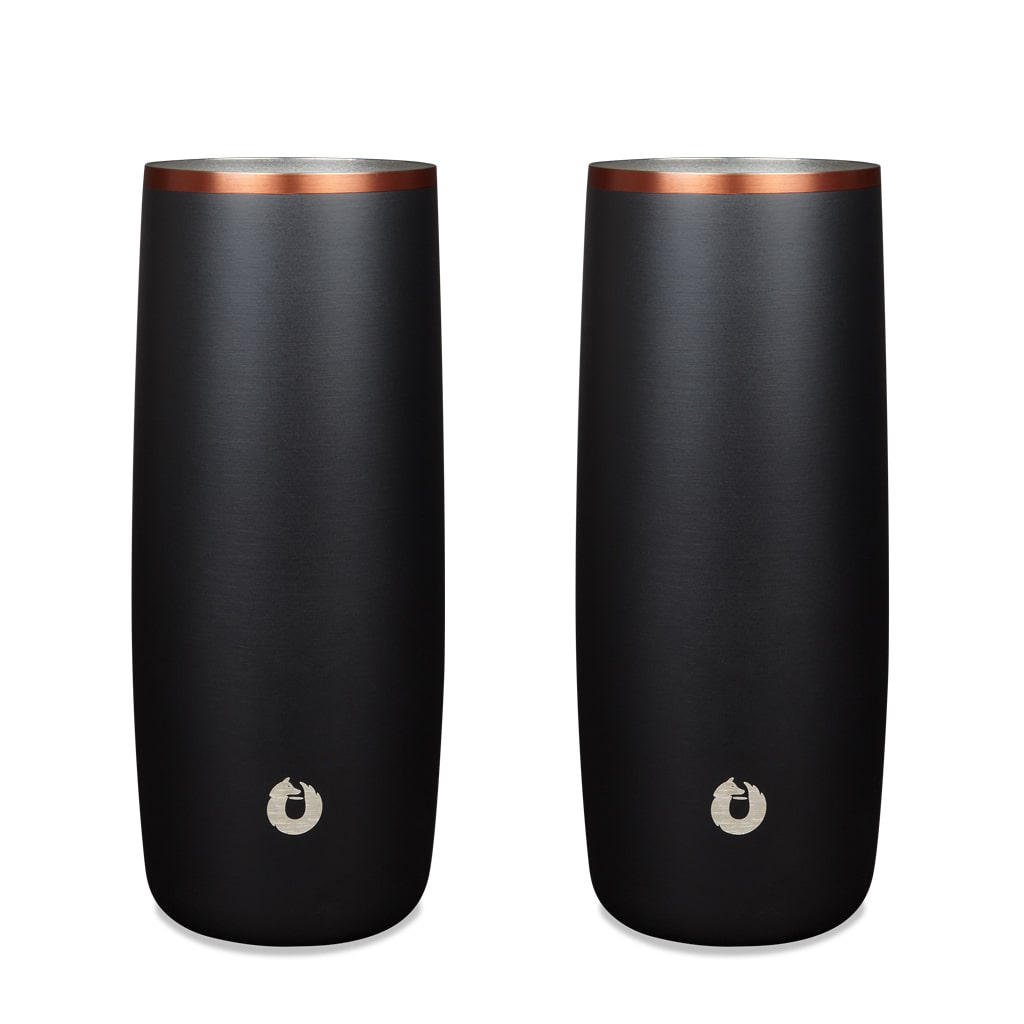 Stainless Steel Highball Cocktail Glass Set, Set of 2 - Black