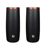Stainless Steel Highball Cocktail Glass Set, Set of 2 - Black