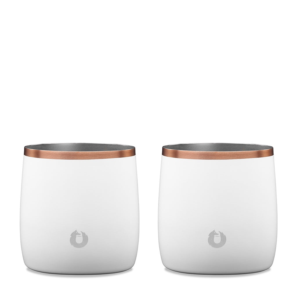 Stainless Steel Rocks Glass, Set of 2 - White – AwearMarket
