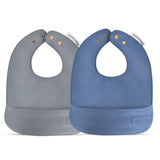Classic - Set of Soft Vegan Leather Easy Clean Bibs 0-12 Months