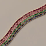 Lab Grown Blue Sapphire Baguette Tennis Necklace