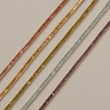 Lab Grown Green Peridot Baguette Tennis Bracelet