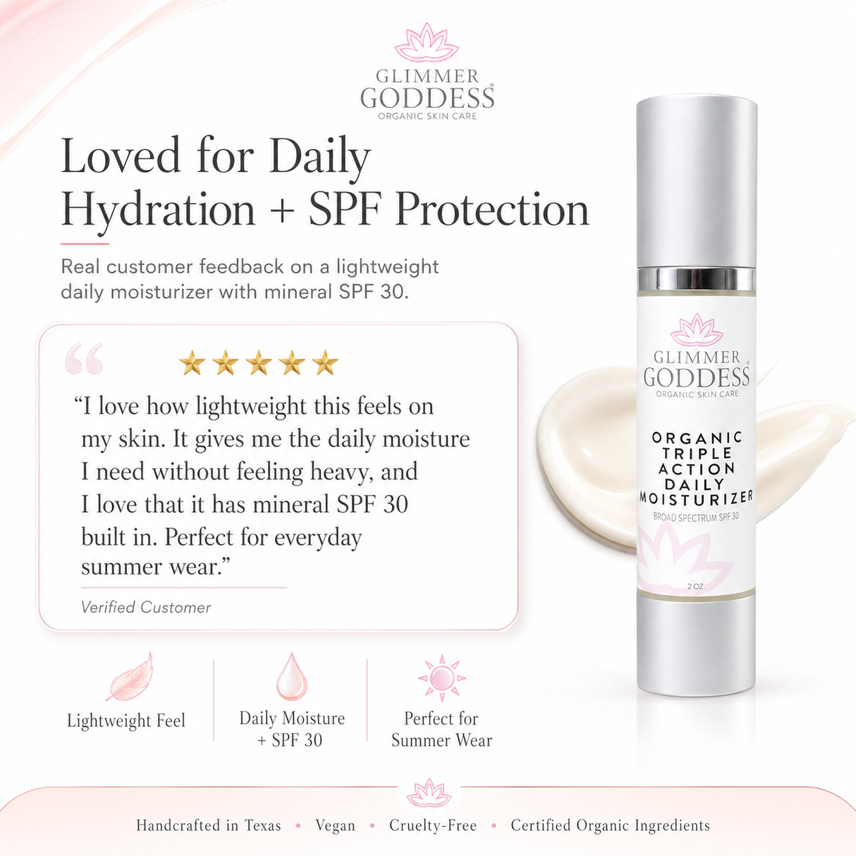 Triple Action Daily Organic Face Moisturizer