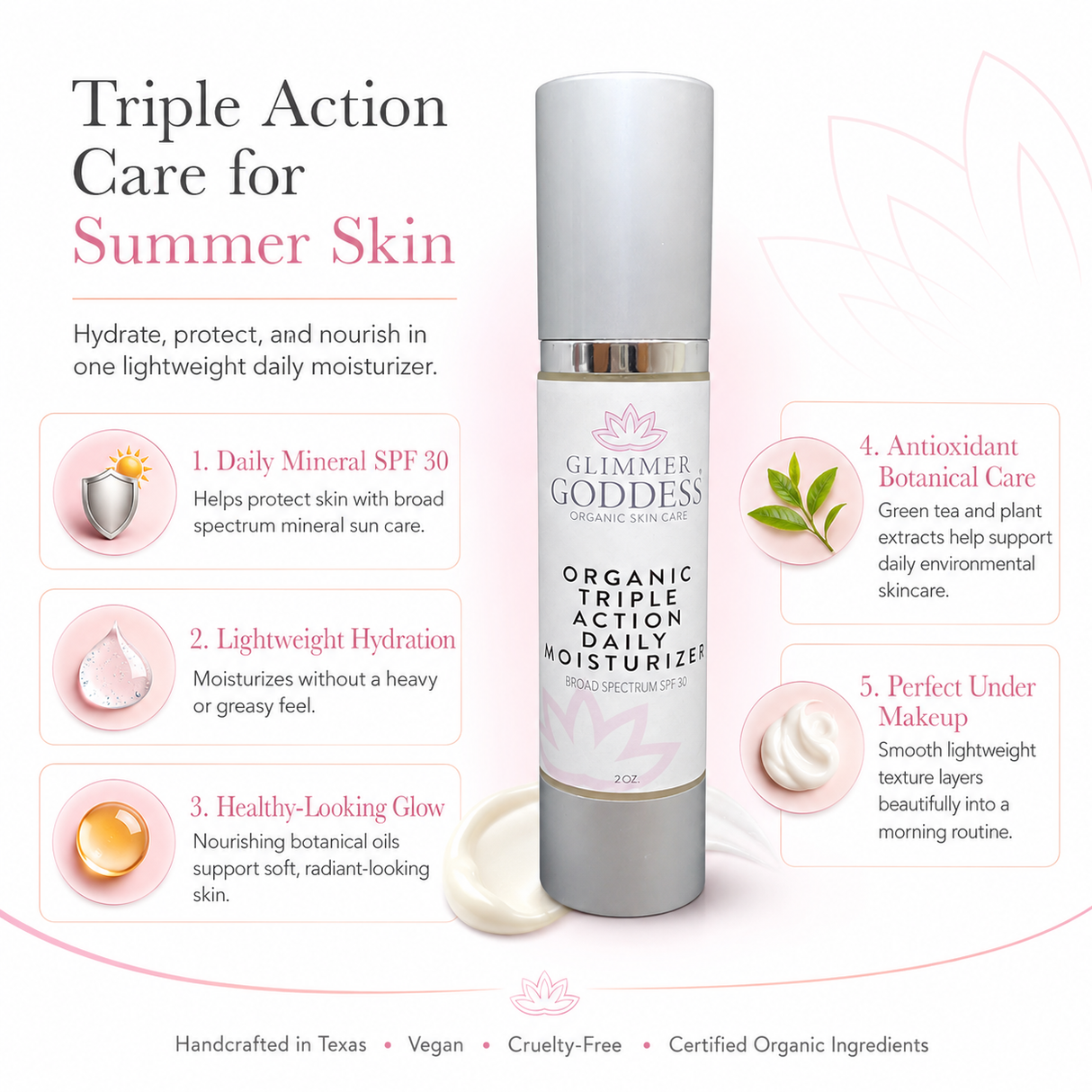 Triple Action Daily Organic Face Moisturizer