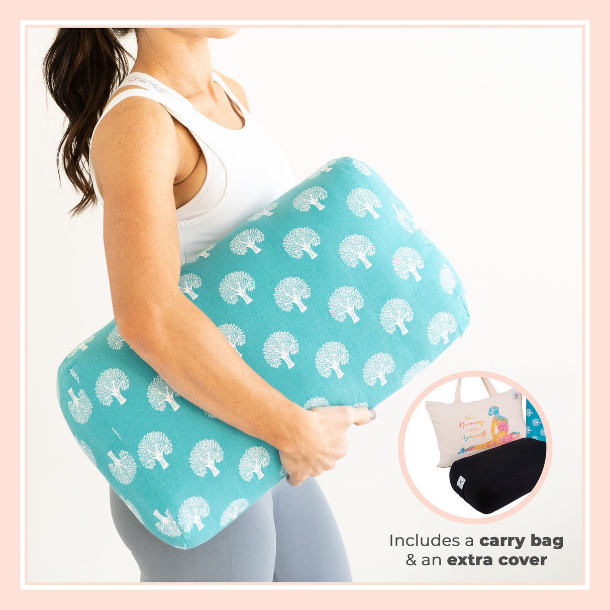 Organic Cotton Travel Size Yoga Bolster Set