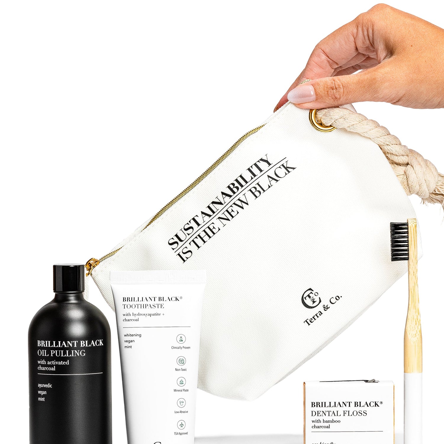 Sustainability is the New Black® Set – Ayurvedic Oil Pulling + Micro Hydroxyapatite | Terra & Co.®