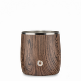 Stainless Steel Rocks Glass with Lid, Dark Walnut