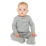 2 pc. zipper footie set | ivory & heather grey