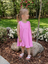 Girls Soft Cotton Jersey Flutter Tank Dress | Elf